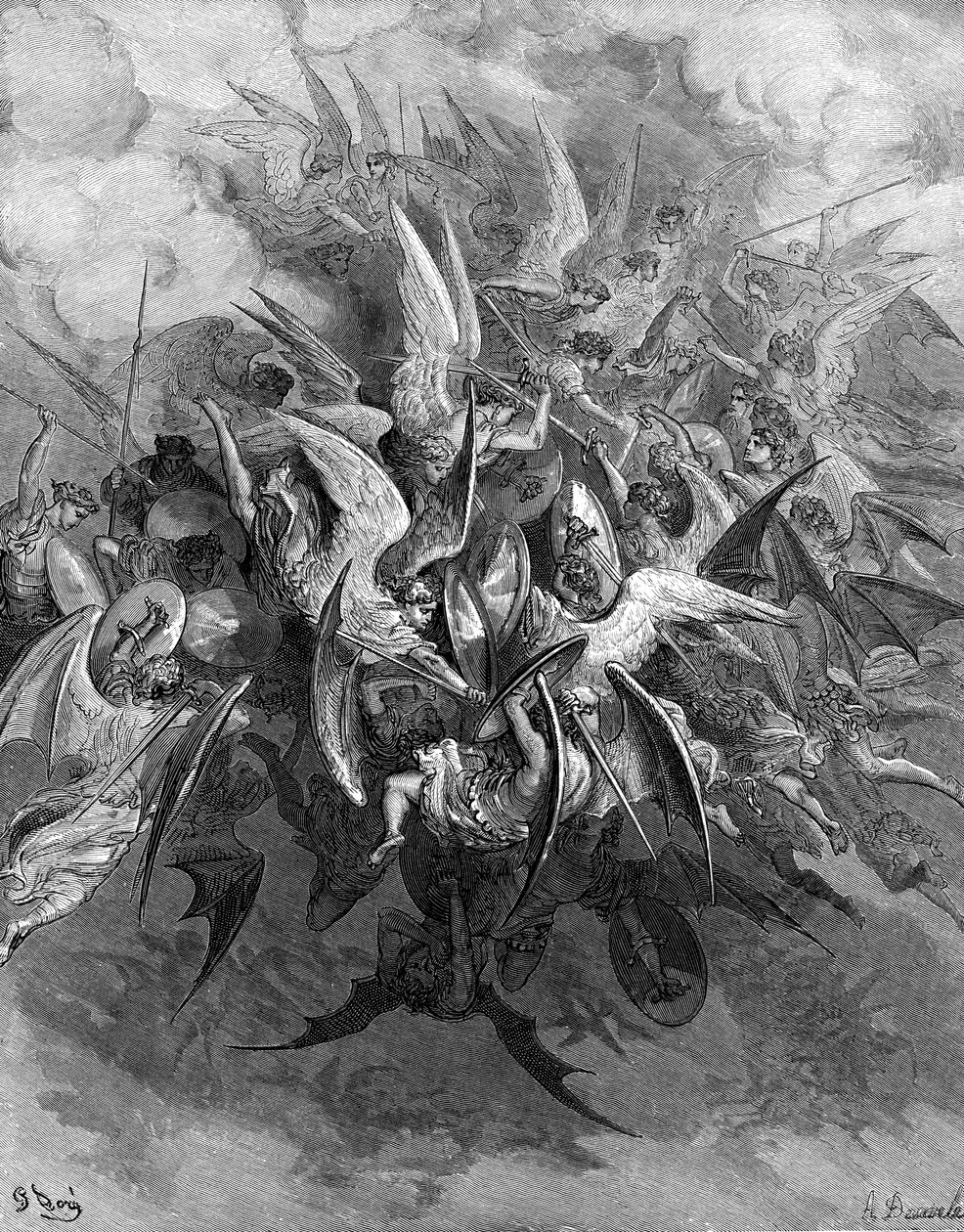 失乐园》。天使之战》。 作者 古斯塔夫·多尔（Gustave Dore）