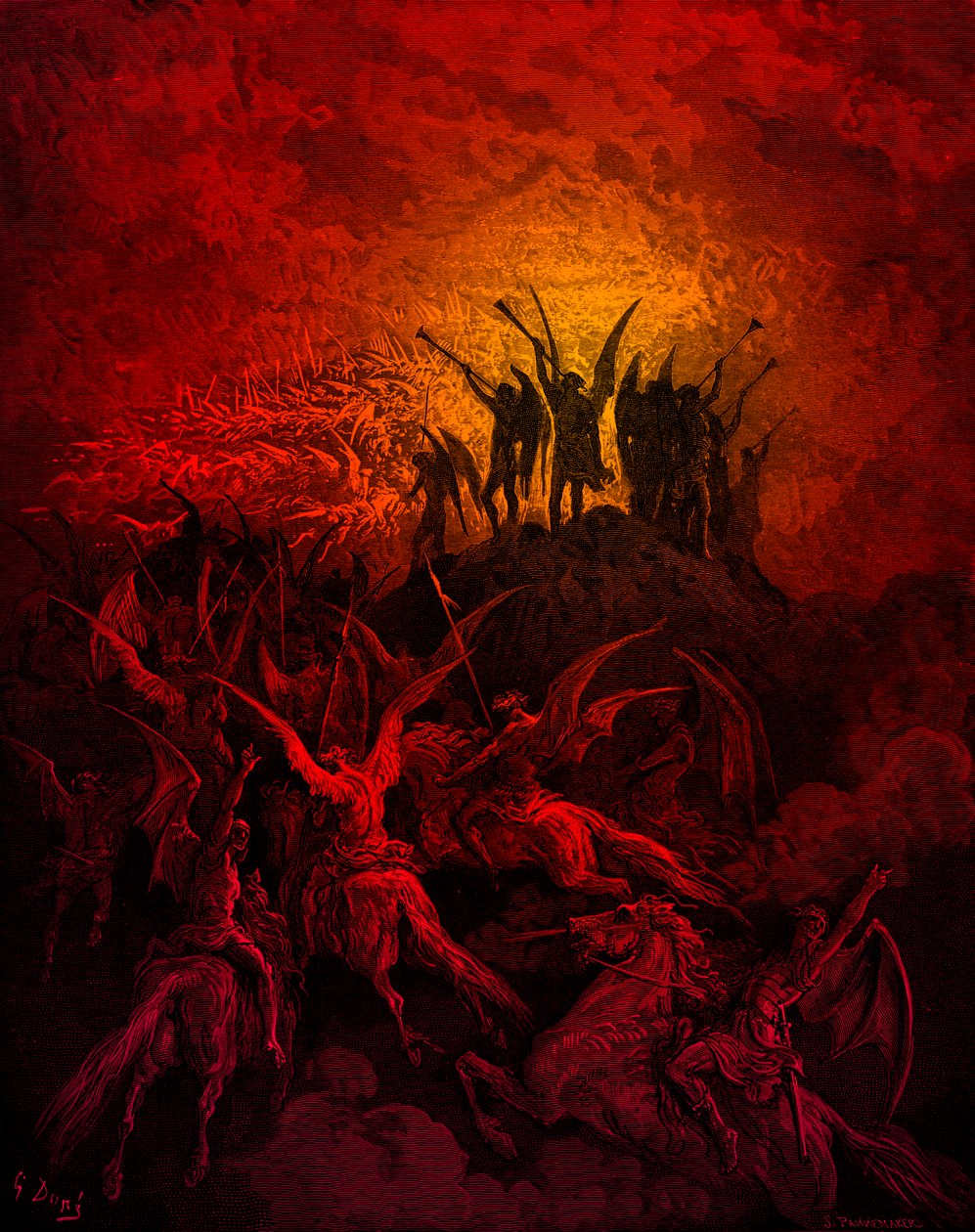 失乐园》。叛逆的天使》。作者：多雷 作者 古斯塔夫·多尔（Gustave Dore）