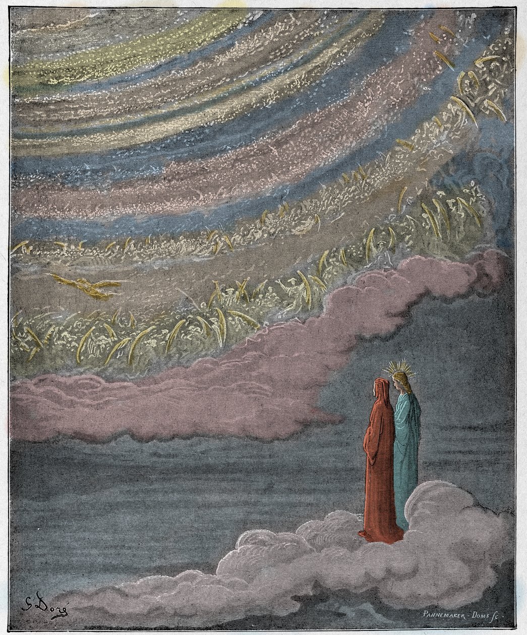Paradiso，Canto 28：天堂的闪烁主持人，来自Dante Alighieri的“神曲”的插图，1885年 作者 古斯塔夫·多尔（Gustave Dore）