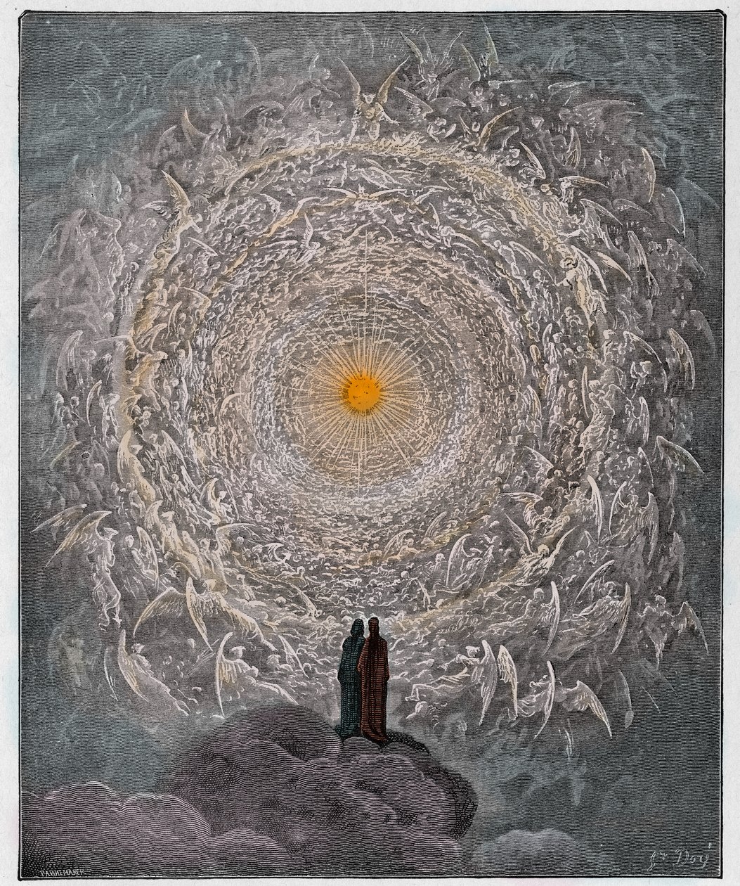 Paradiso，Canto 31：圣人组成了一个在empyrean中的玫瑰 作者 古斯塔夫·多尔（Gustave Dore）