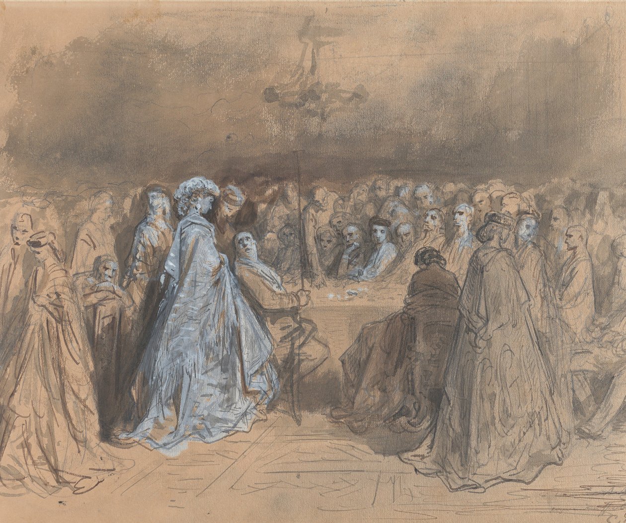 宝琳-维亚多特在巴登-巴登赌博，1862年。 作者 古斯塔夫·多尔（Gustave Dore）
