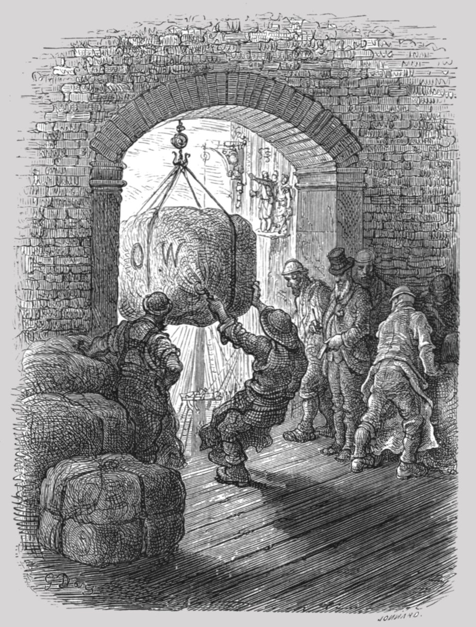 工作中的搬运工》，1872年。   作者 古斯塔夫·多尔（Gustave Dore）