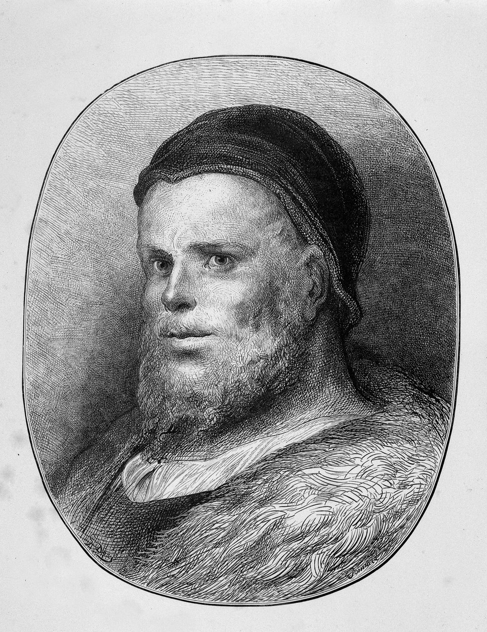Portrait of Rabelais young - engraving, by Gustave Dore 作者 古斯塔夫·多尔（Gustave Dore）