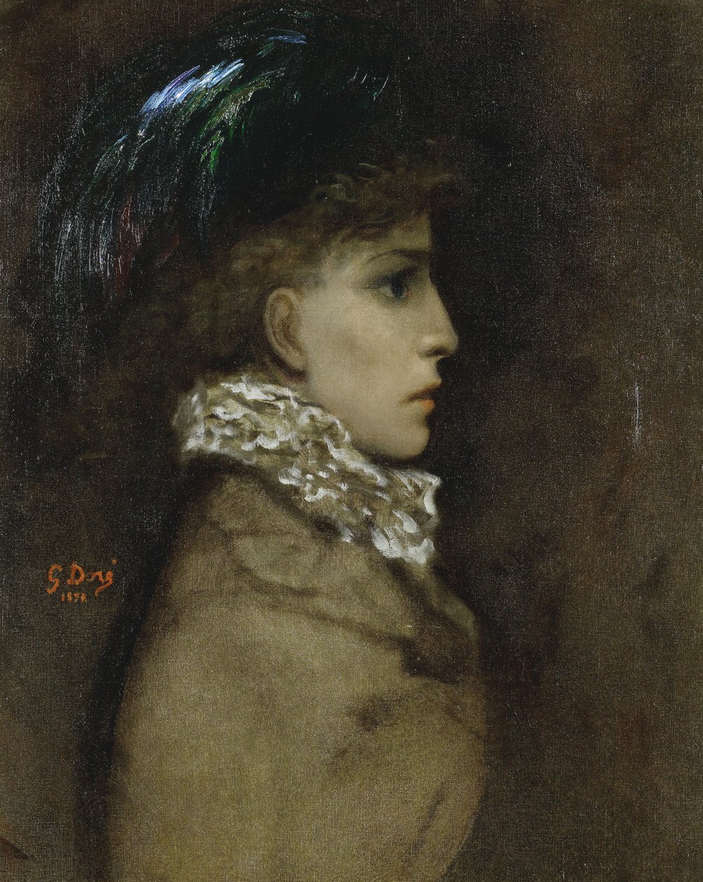 女演员莎拉·伯恩哈特（Sarah Bernhardt）1844-1923年的肖像，1870年 作者 古斯塔夫·多尔（Gustave Dore）