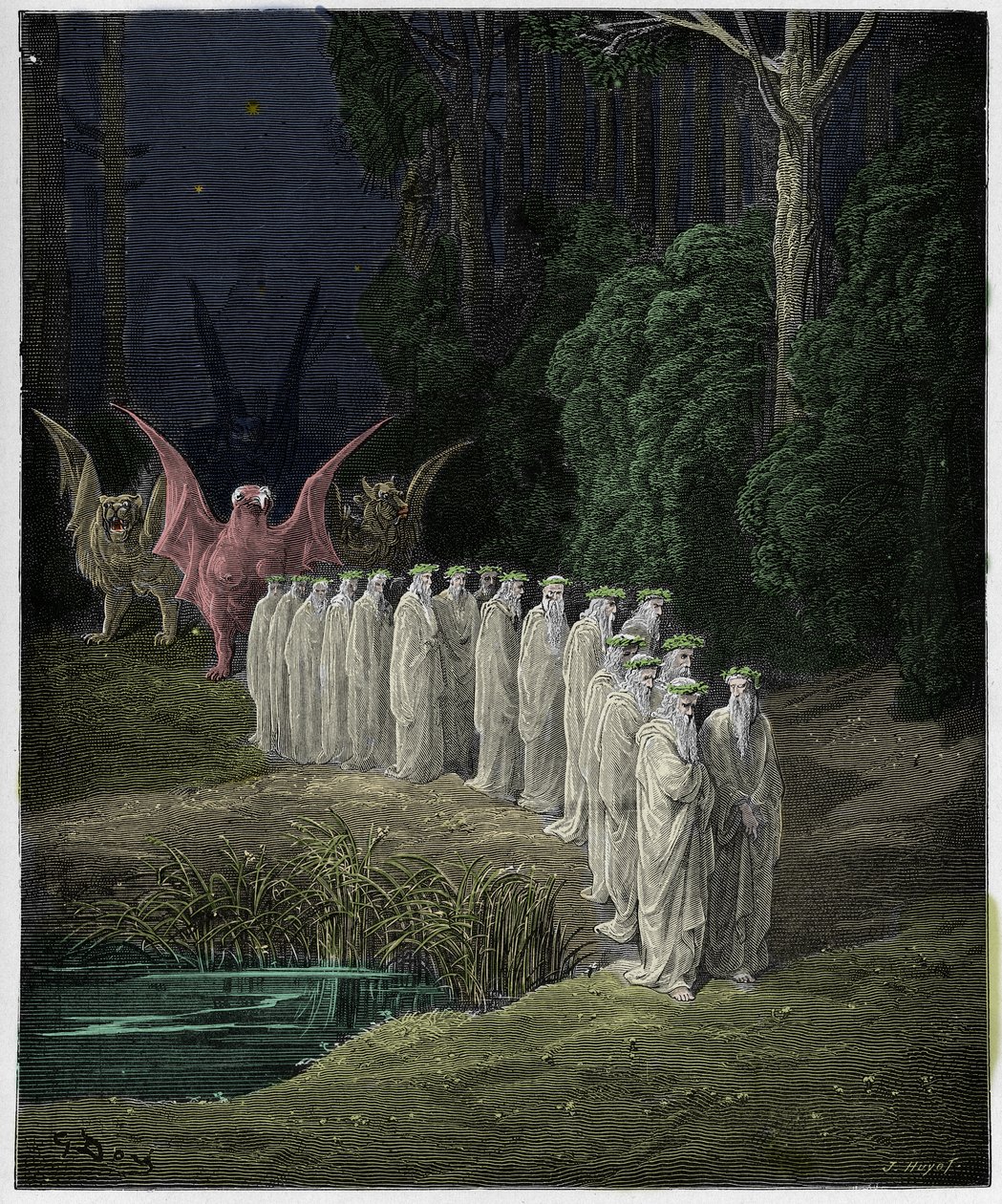 Purgatorio，Canto 29：世界末日游行中的24位长老，来自Dante Alighieri的“神曲”的插图，1885年 作者 古斯塔夫·多尔（Gustave Dore）