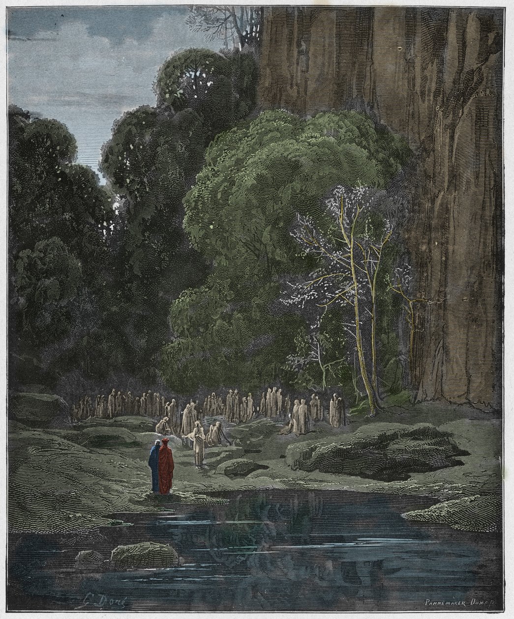 Purgatorio，Canto 5：已故的悔改者唱着Miserere，插图来自Dante Alighieri的“神曲”，1885年 作者 古斯塔夫·多尔（Gustave Dore）