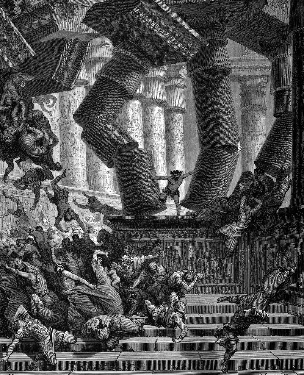 参孙打倒大衮庙，1866年 作者 古斯塔夫·多尔（Gustave Dore）