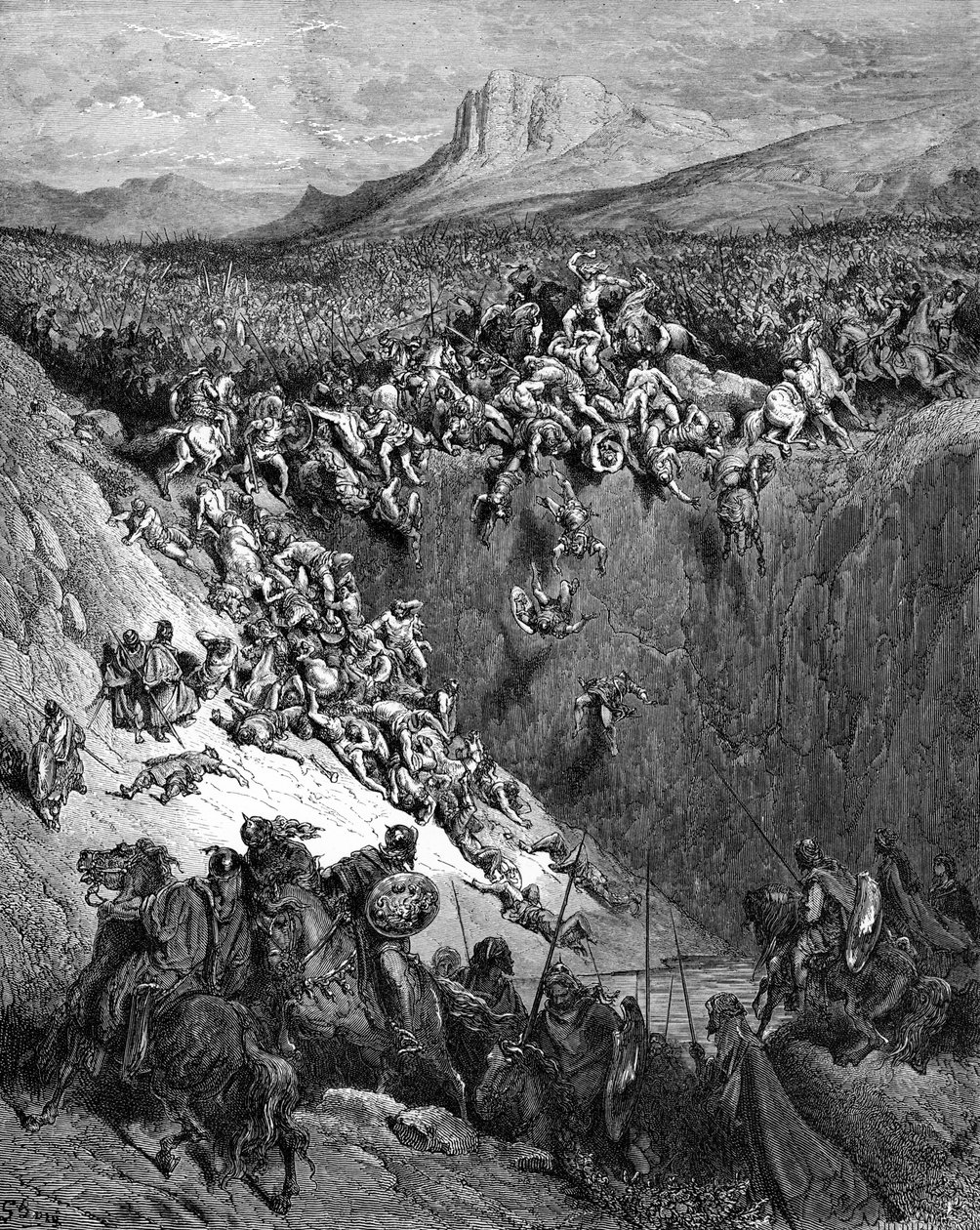 参孙用下颚骨杀死非利士人 多雷的作品--圣经 作者 古斯塔夫·多尔（Gustave Dore）