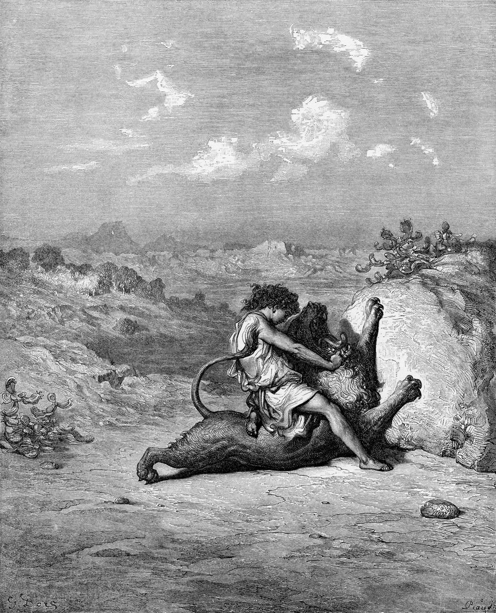 参孙杀狮 作者 古斯塔夫·多尔（Gustave Dore）