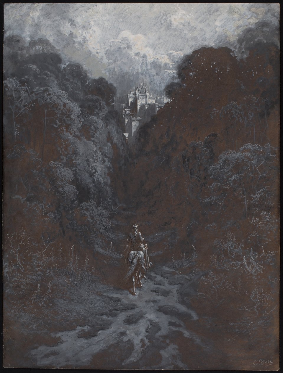 兰斯洛特爵士走近阿斯托拉特城堡 作者 古斯塔夫·多尔（Gustave Dore）