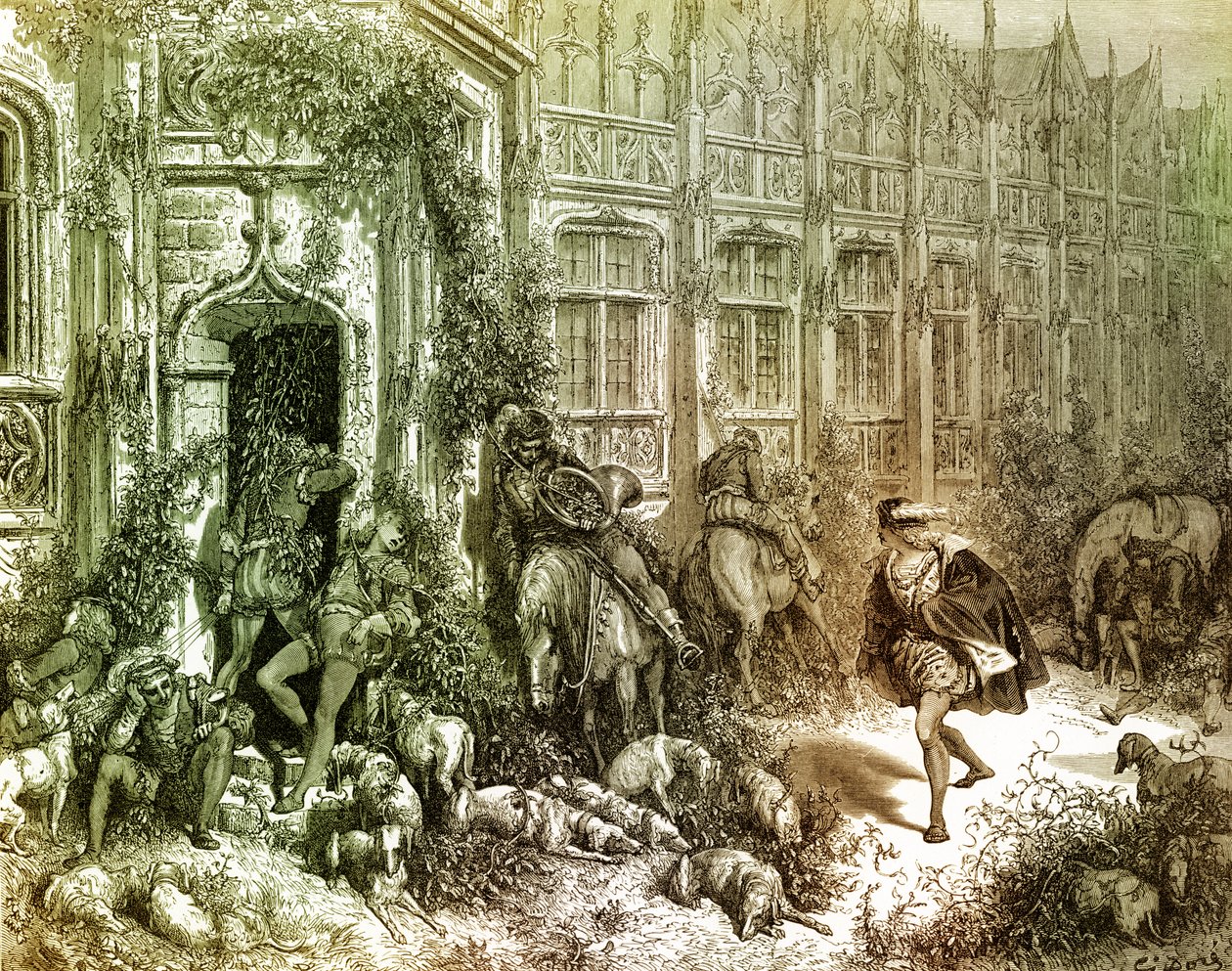 古斯塔夫·多雷的睡美人雕刻。 作者 古斯塔夫·多尔（Gustave Dore）