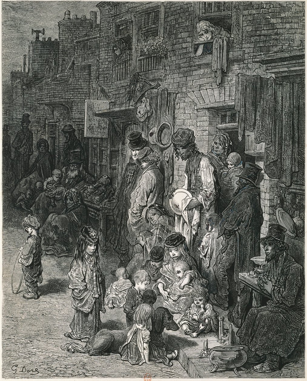 伦敦的贫民窟》，古斯塔夫-多雷著，版画 作者 古斯塔夫·多尔（Gustave Dore）