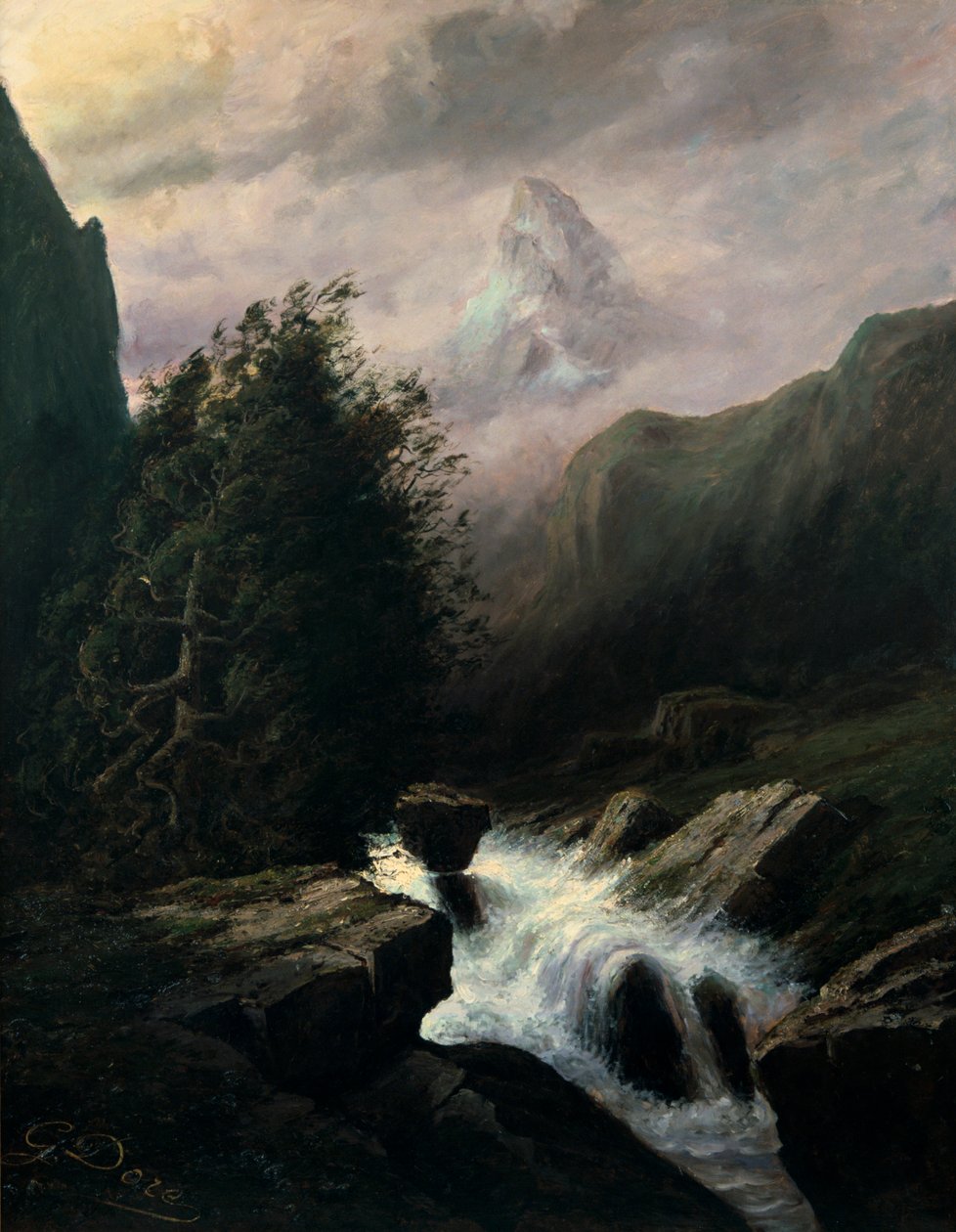 19世纪Cervin山上的风暴。 作者 古斯塔夫·多尔（Gustave Dore）