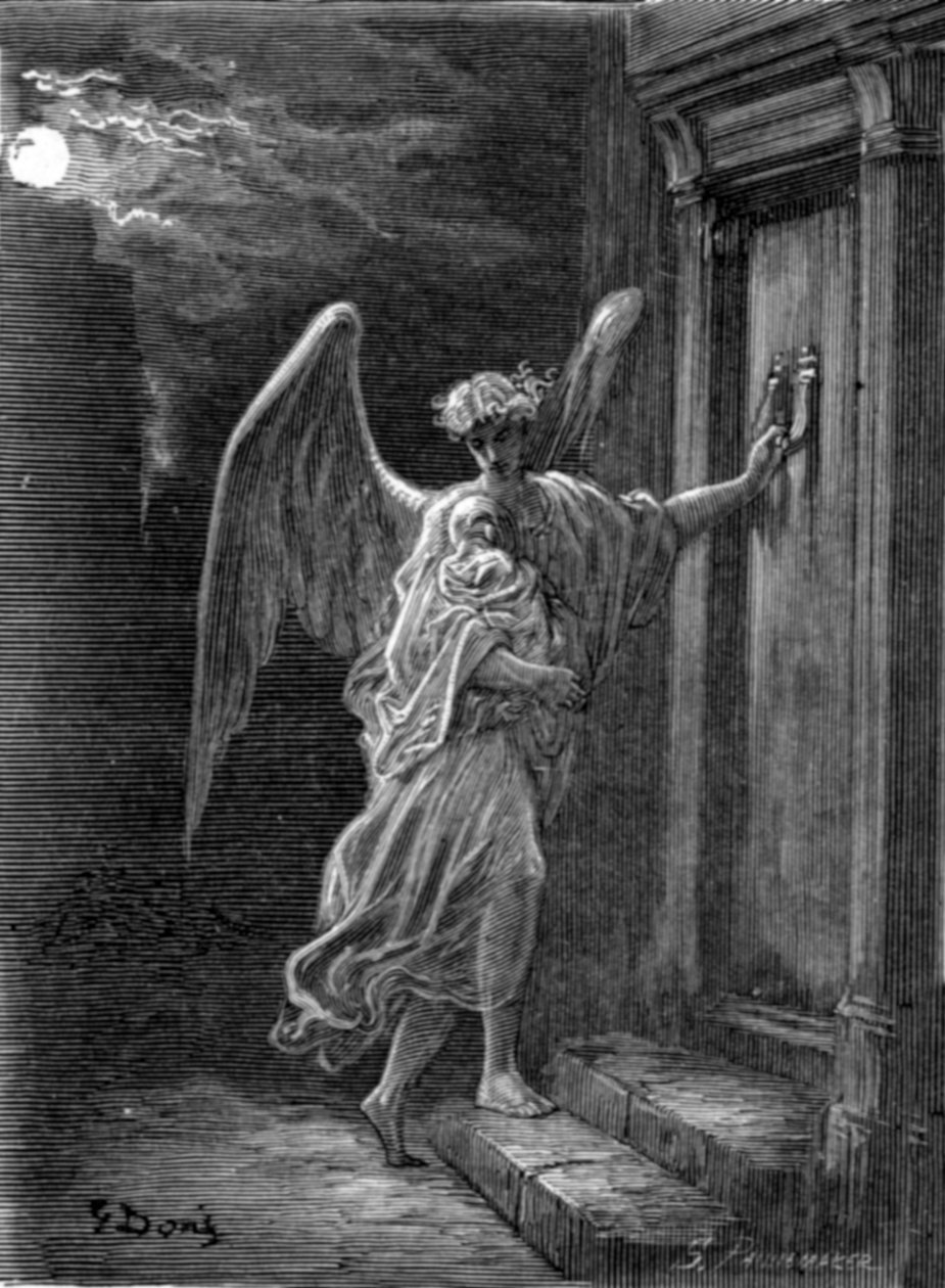 天使与孤儿》，1872年。   作者 古斯塔夫·多尔（Gustave Dore）