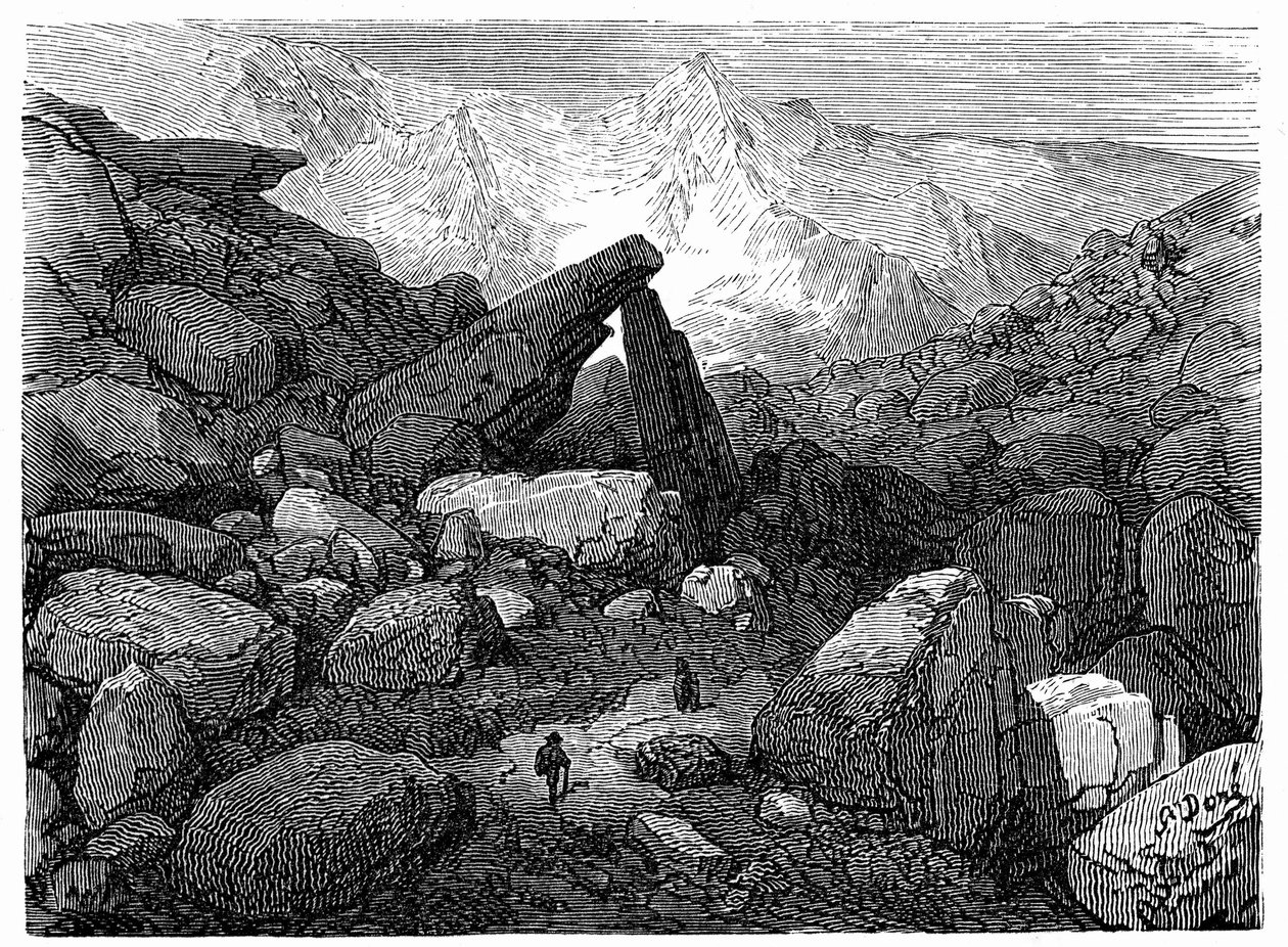 通往加瓦涅马戏团的混沌小径：古斯塔夫-多尔（Gustave Dore）为《希波吕特-泰恩的比利牛斯山之旅》（Journey to the Pyrenees of Hippolyte Taine）一书绘制的插图，哈歇特出版社，1860 年。 作者 古斯塔夫·多尔（Gustave Dore）