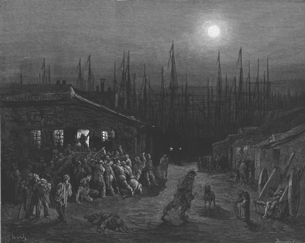 码头--夜景》，1872年。   作者 古斯塔夫·多尔（Gustave Dore）