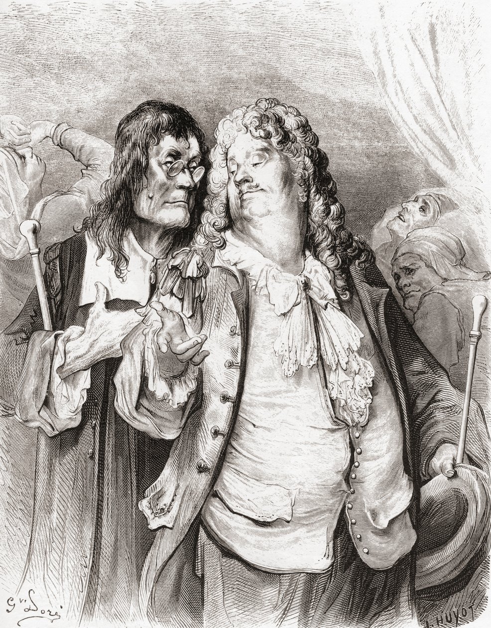 The Doctors, from a late 19th century edition of Fables de La Fontaine (wood engraving) 作者 古斯塔夫·多尔（Gustave Dore）