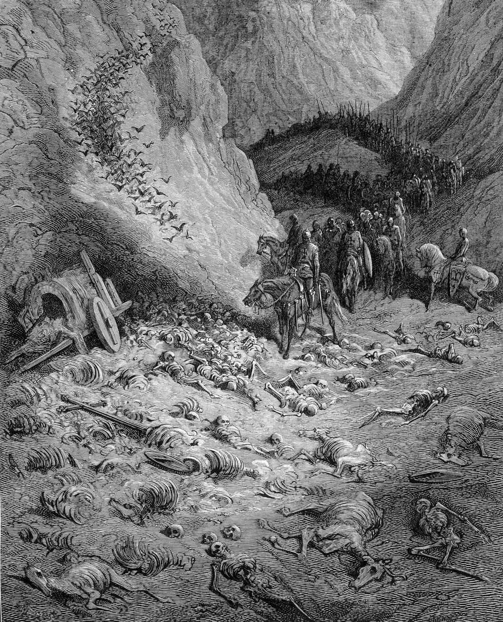 The Forward: Armee of Crusaders 与上一波十字军的死者相遇 - 由古斯塔夫·多雷 (Gustave Doré) 雕刻 作者 古斯塔夫·多尔（Gustave Dore）