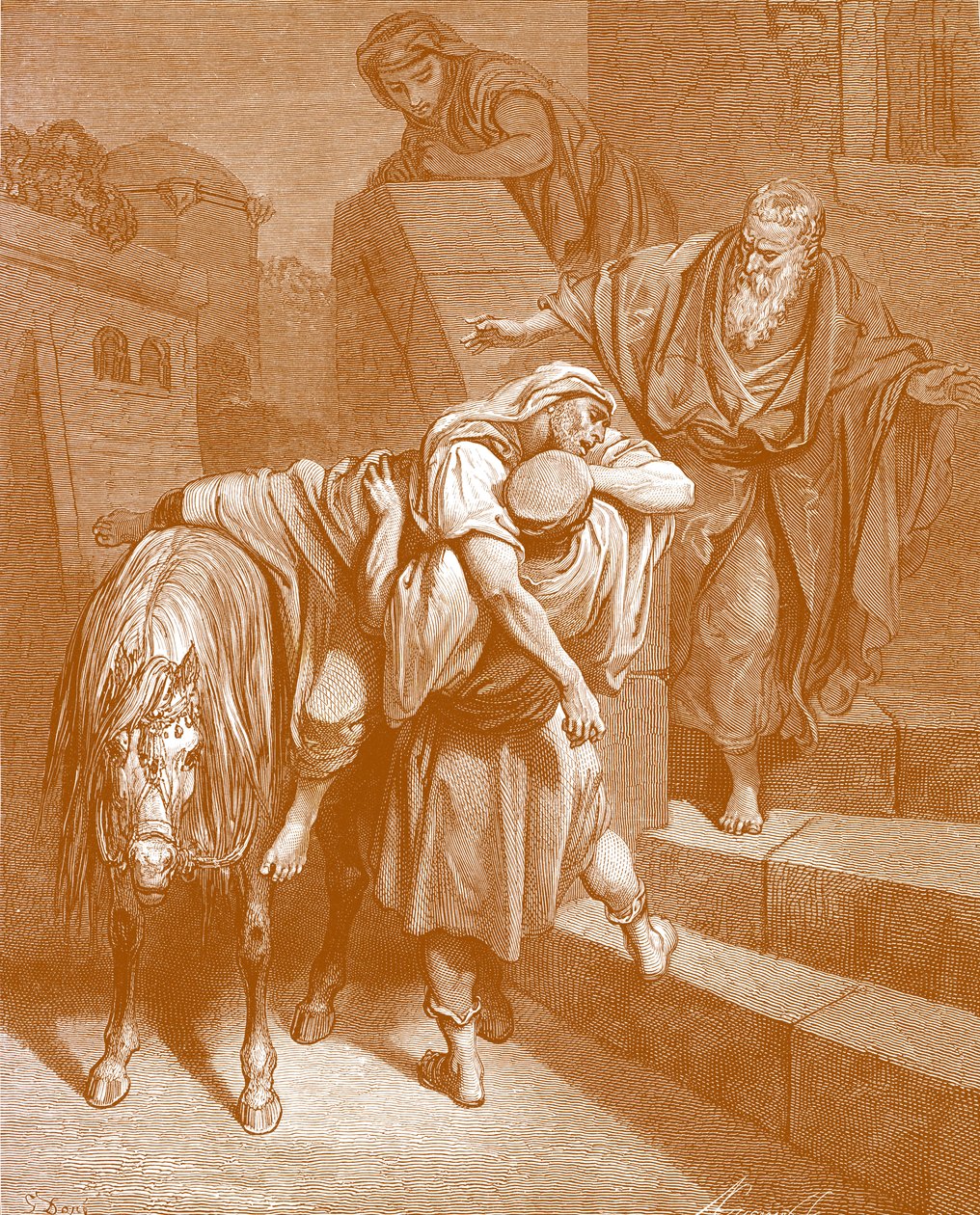 旅店里的好撒玛利亚人》，多雷著。- 圣经 作者 古斯塔夫·多尔（Gustave Dore）
