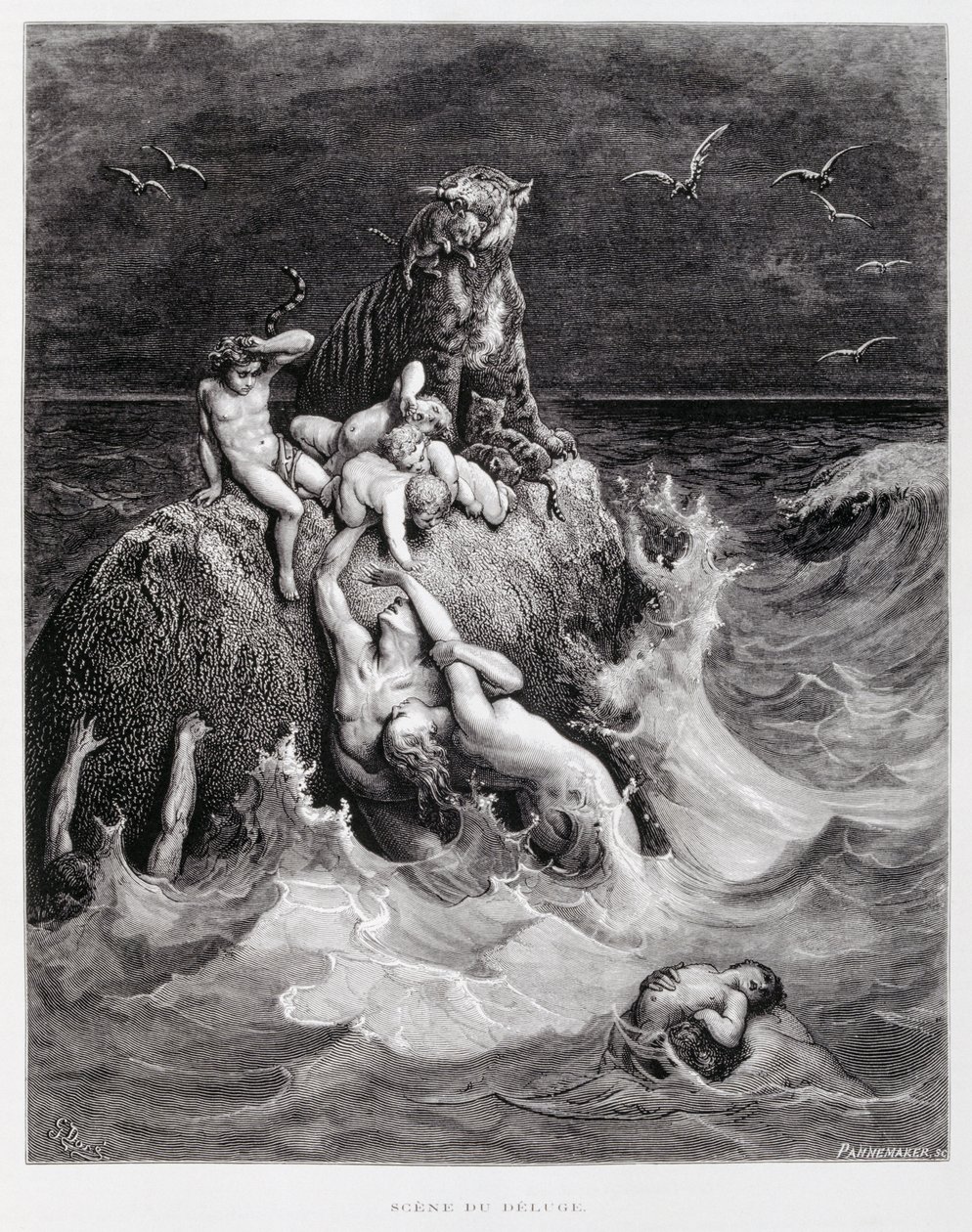 大洪水，《多尔圣经》插图 作者 古斯塔夫·多尔（Gustave Dore）