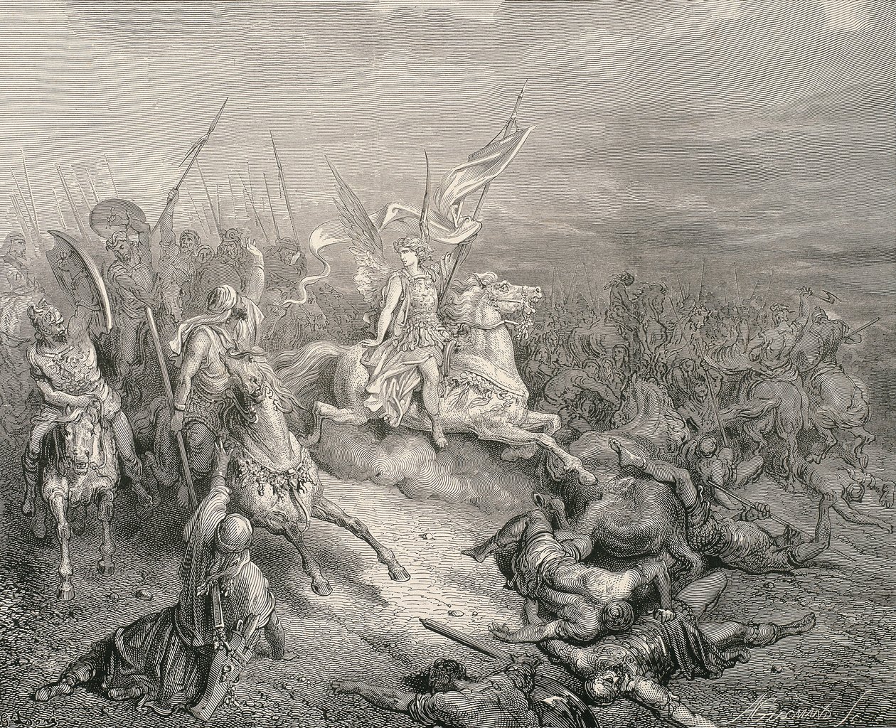 圣经1866.马加比的天使雕刻 作者 古斯塔夫·多尔（Gustave Dore）