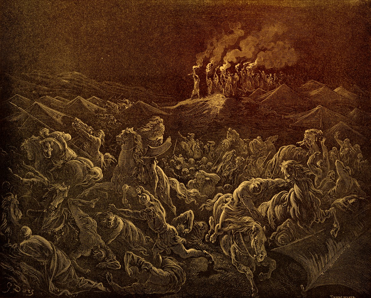 多雷将米甸人赶走--圣经 作者 古斯塔夫·多尔（Gustave Dore）
