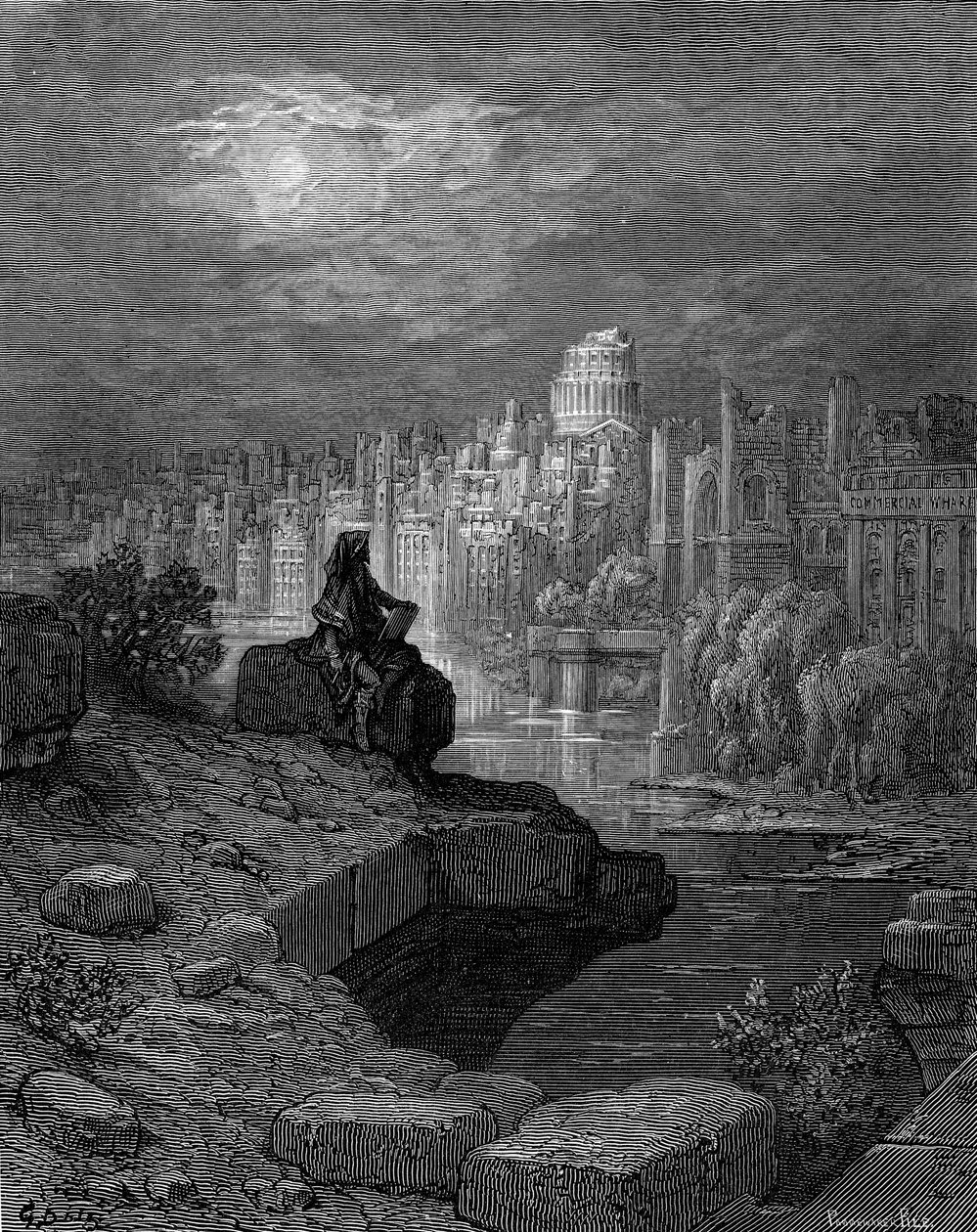 古斯塔夫-多雷的《新西兰人》。 作者 古斯塔夫·多尔（Gustave Dore）