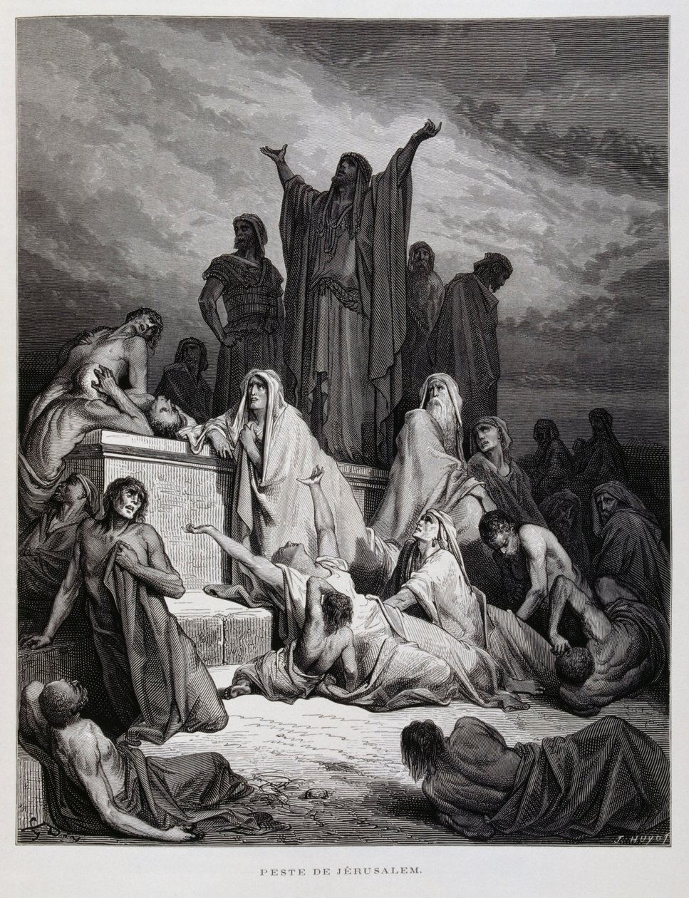 瘟疫袭击耶路撒冷，多尔圣经插图 作者 古斯塔夫·多尔（Gustave Dore）