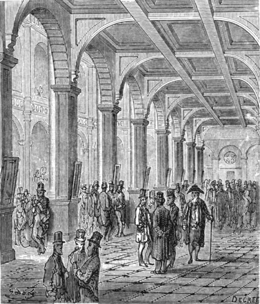 皇家交易所》，1872年。   作者 古斯塔夫·多尔（Gustave Dore）