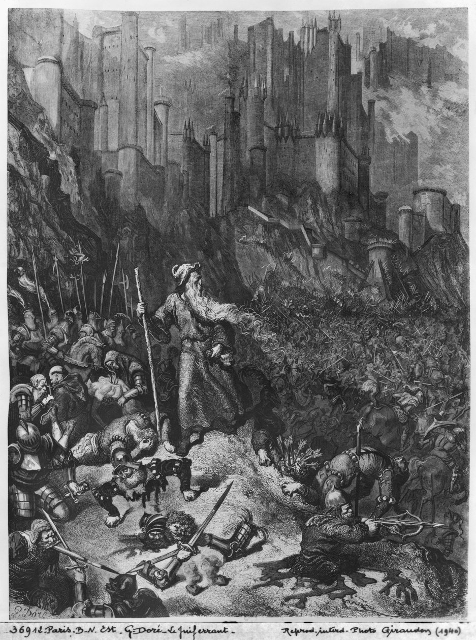 由Felix Jean Gauchard（1825-72）雕刻的流浪犹太人 作者 古斯塔夫·多尔（Gustave Dore）