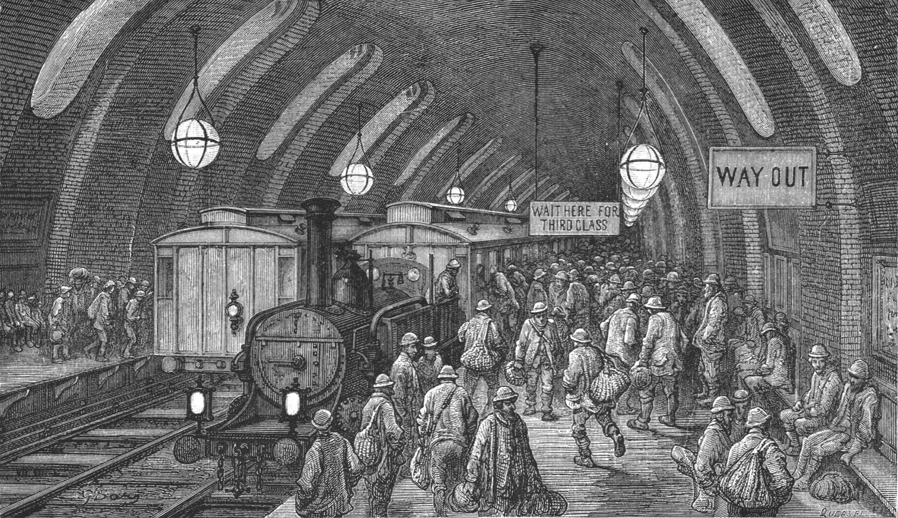 工人的火车》，1872年。   作者 古斯塔夫·多尔（Gustave Dore）