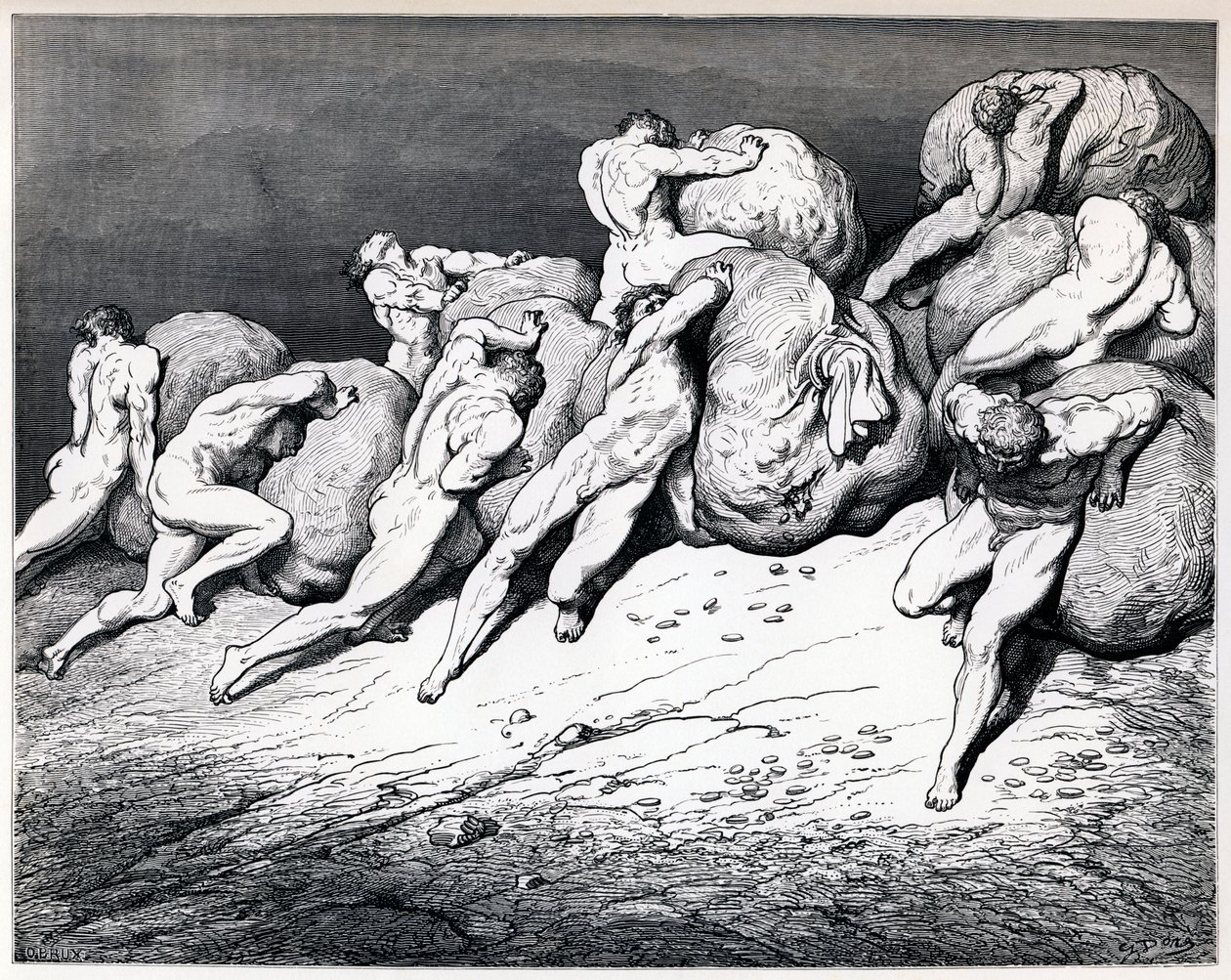 囤积者和浪费者，1857年。 作者 古斯塔夫·多尔（Gustave Dore）