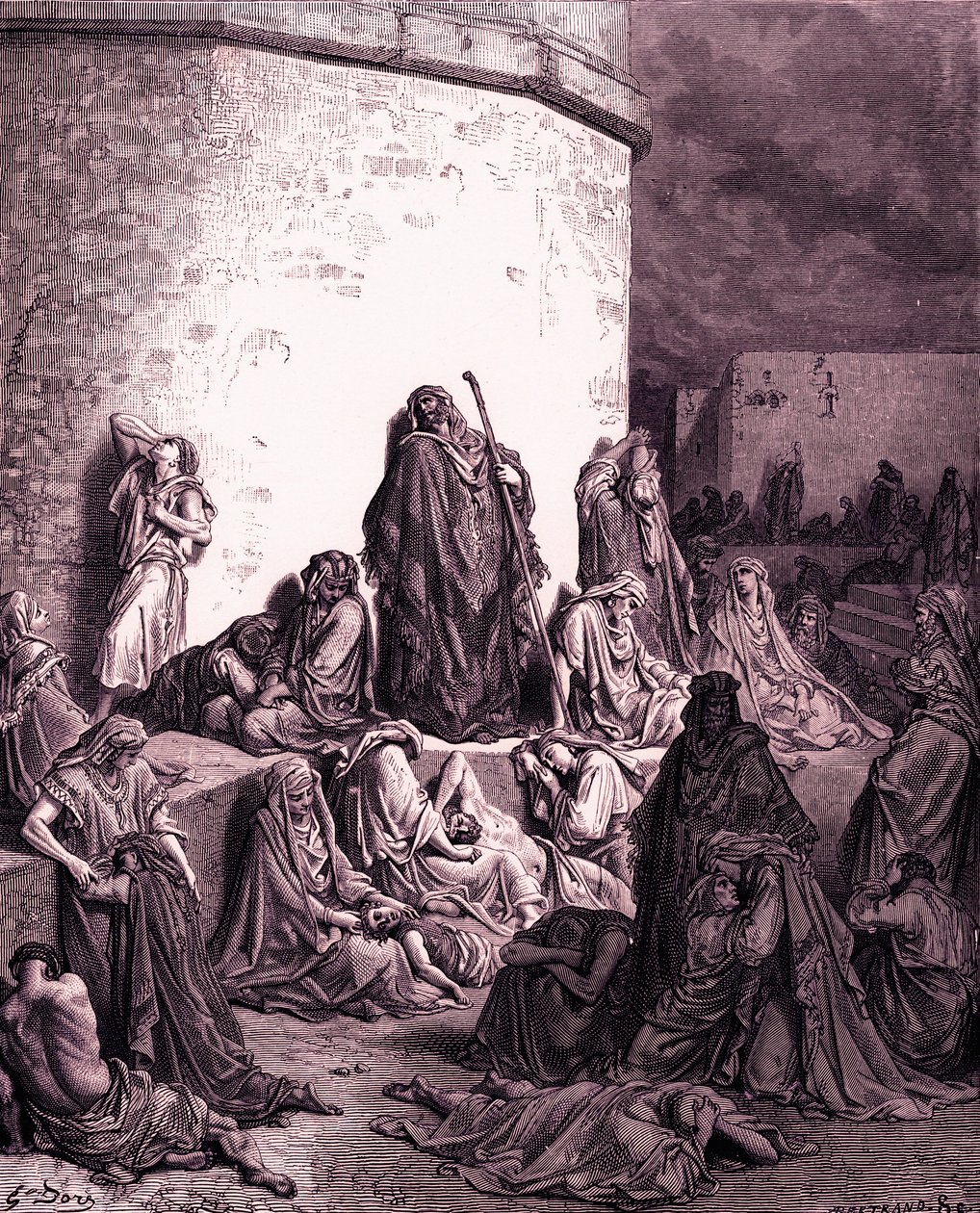 人民为耶路撒冷哀悼，多雷的作品 - 圣经 作者 古斯塔夫·多尔（Gustave Dore）