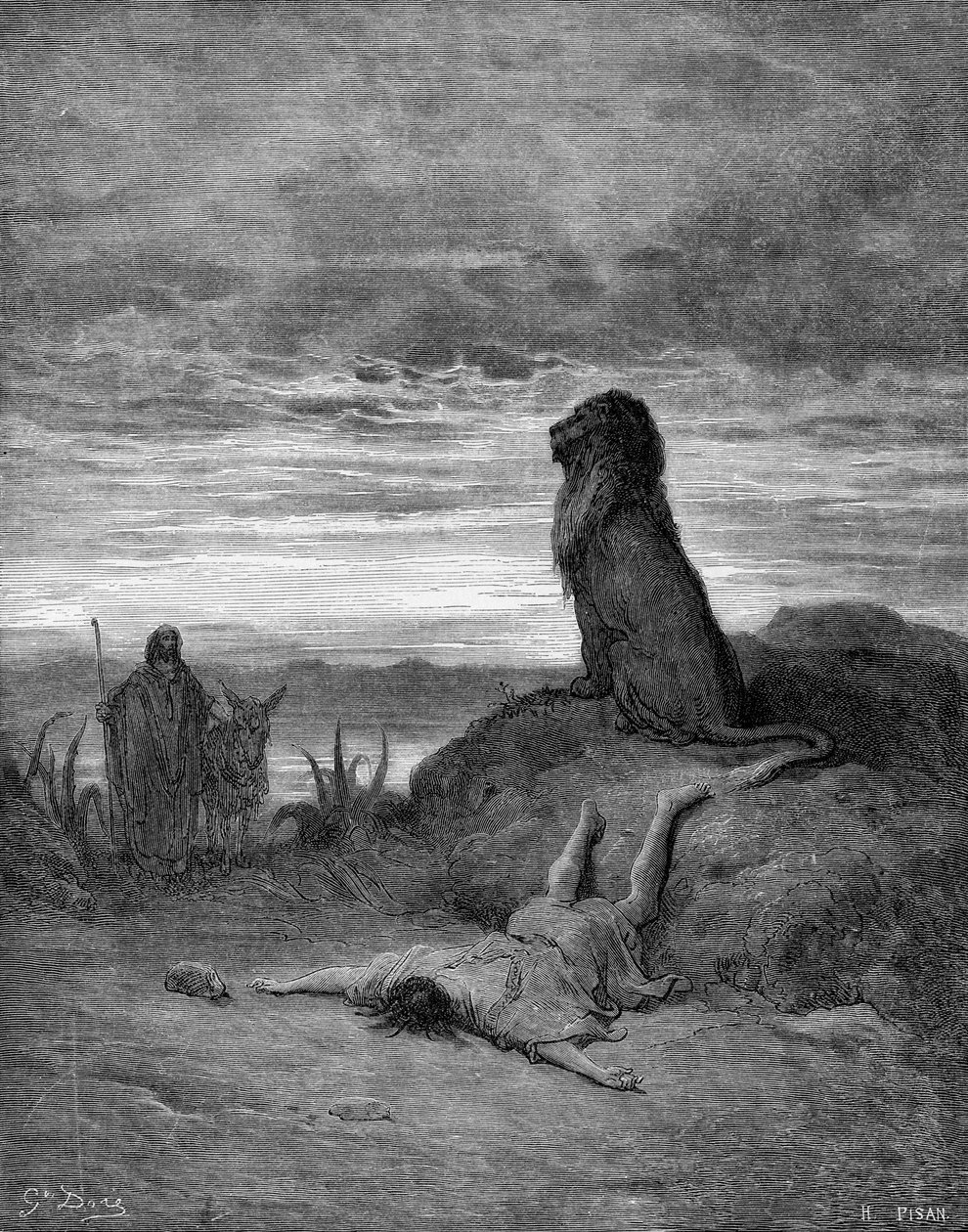 被狮子杀死的先知 作者 古斯塔夫·多尔（Gustave Dore）