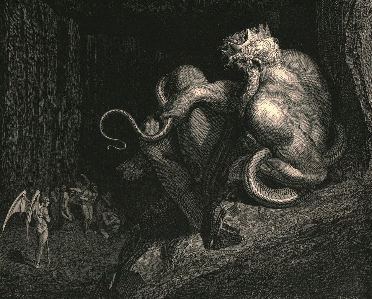 Minos站在那里，大约在1890年。 作者 古斯塔夫·多尔（Gustave Dore）