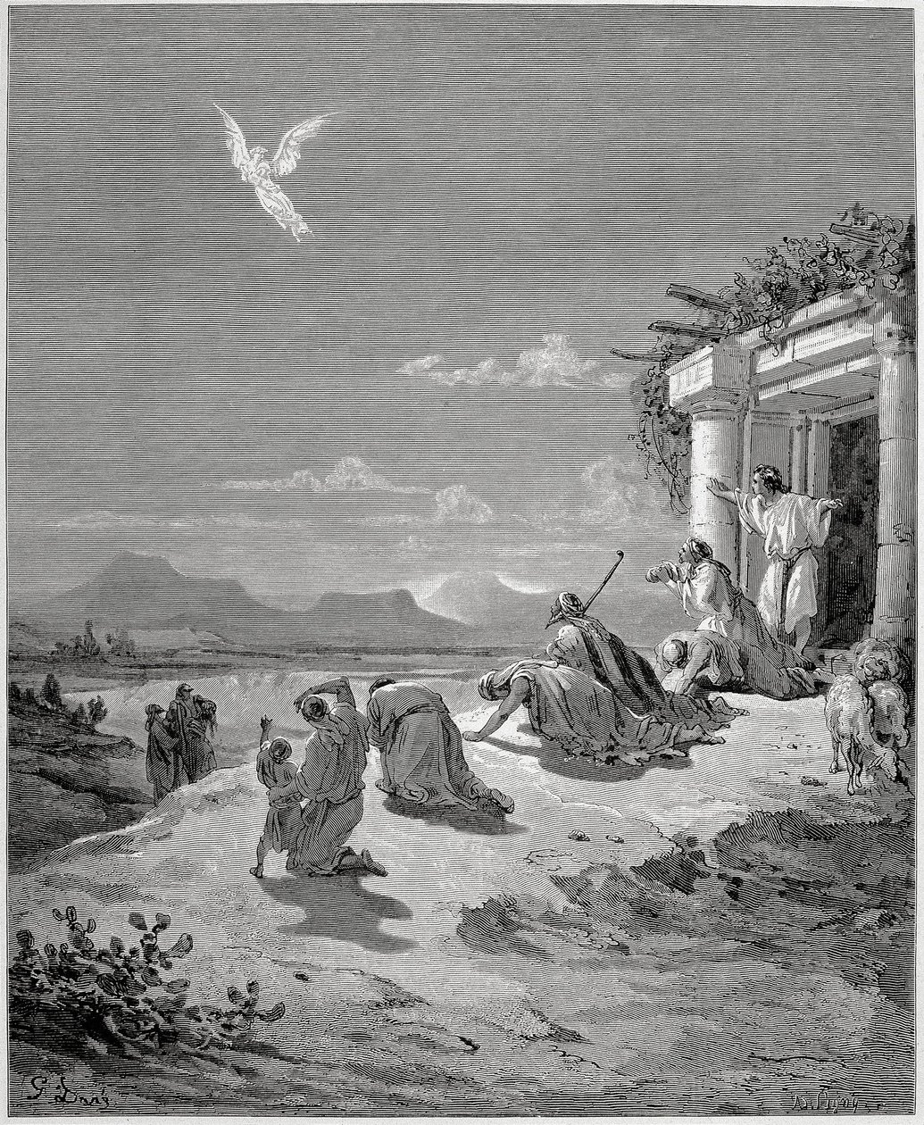 托比亚斯的家人看到天使拉斐尔消失 作者 古斯塔夫·多尔（Gustave Dore）