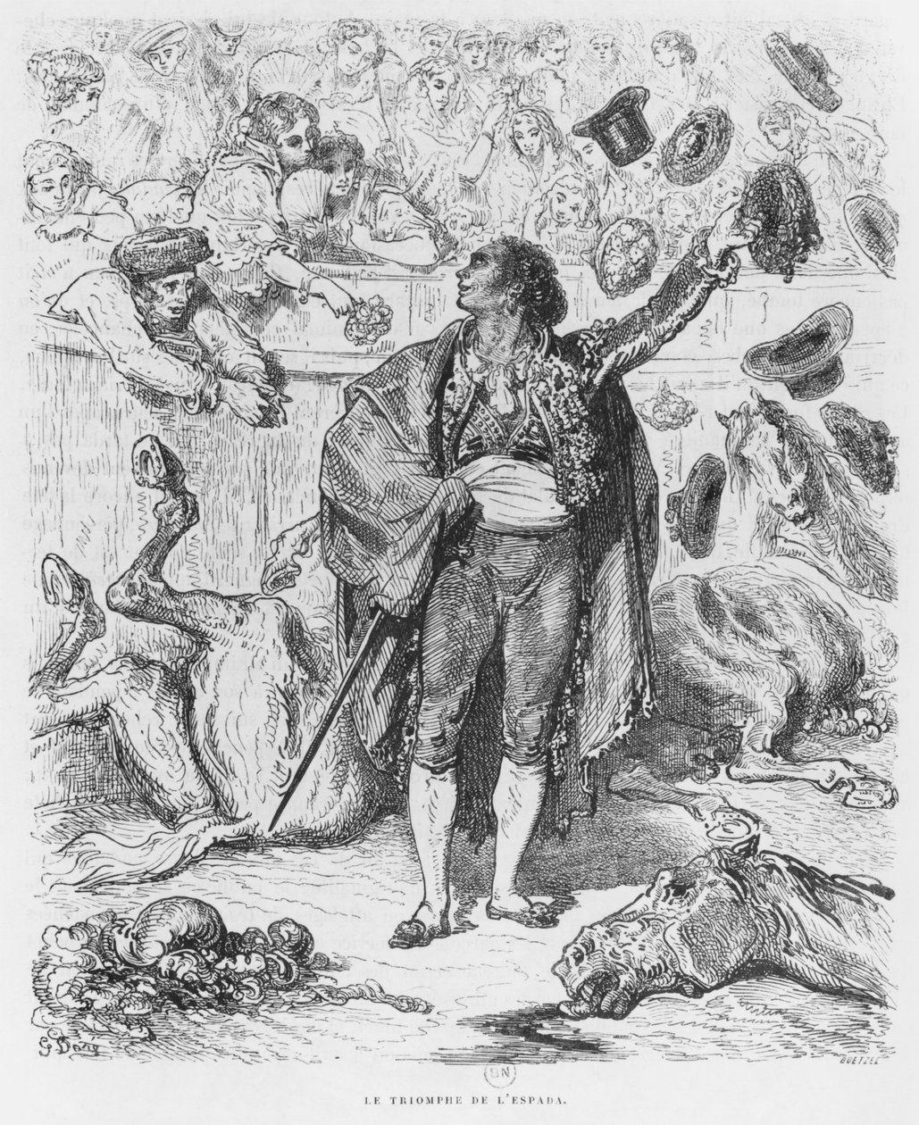斗牛士的胜利，由Boetzel雕刻 作者 古斯塔夫·多尔（Gustave Dore）