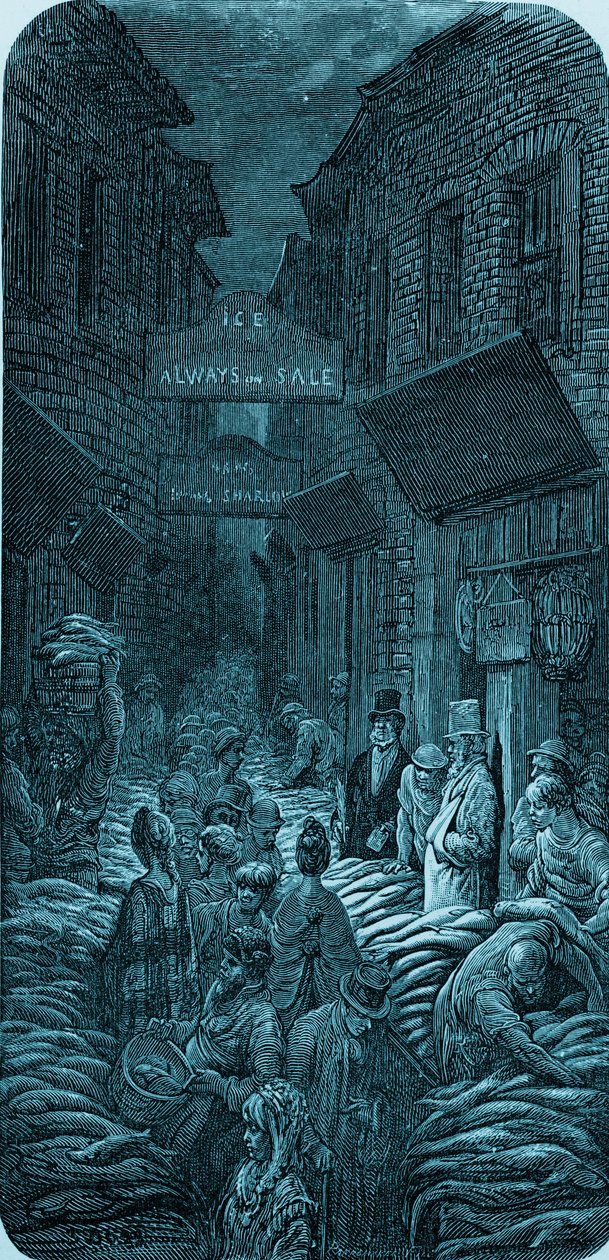 古斯塔夫-多雷的维多利亚时期鱼市雕刻作品 作者 古斯塔夫·多尔（Gustave Dore）