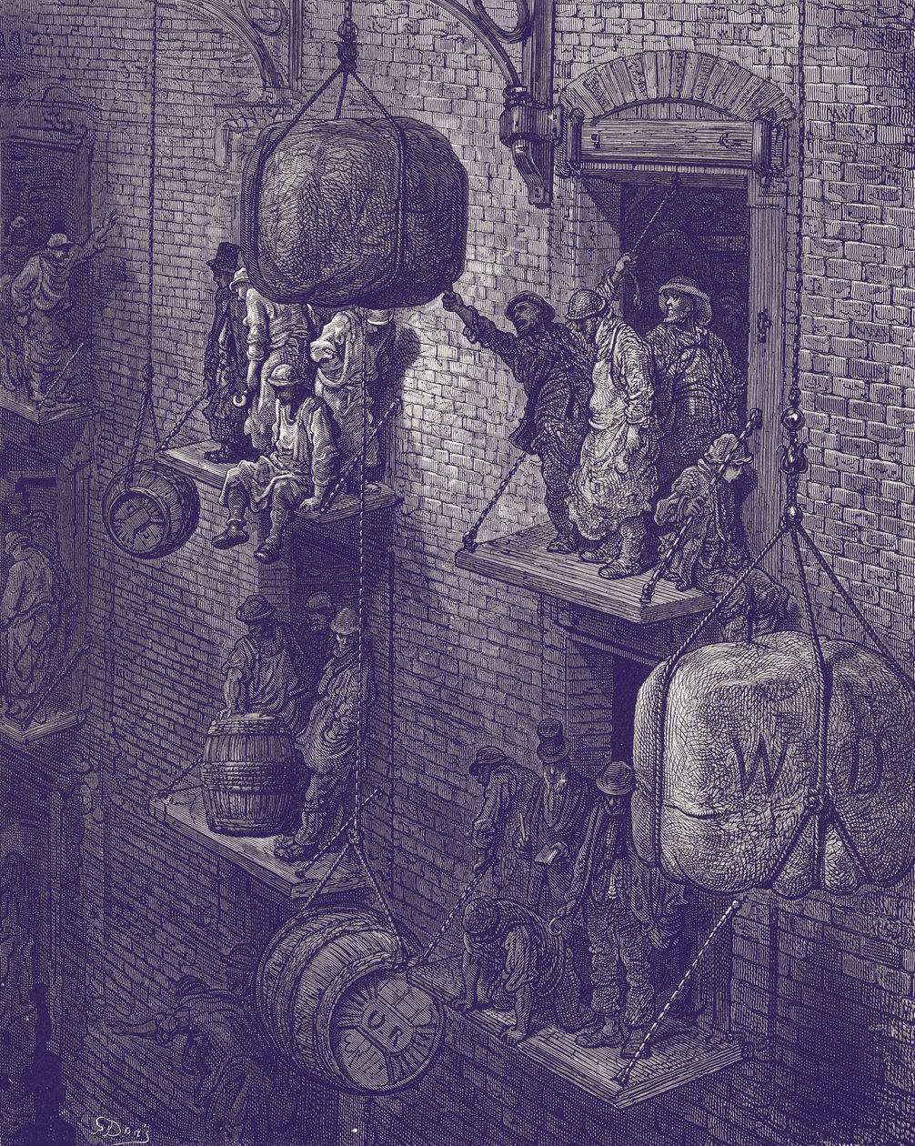 维多利亚时代的伦敦仓库 作者 古斯塔夫·多尔（Gustave Dore）