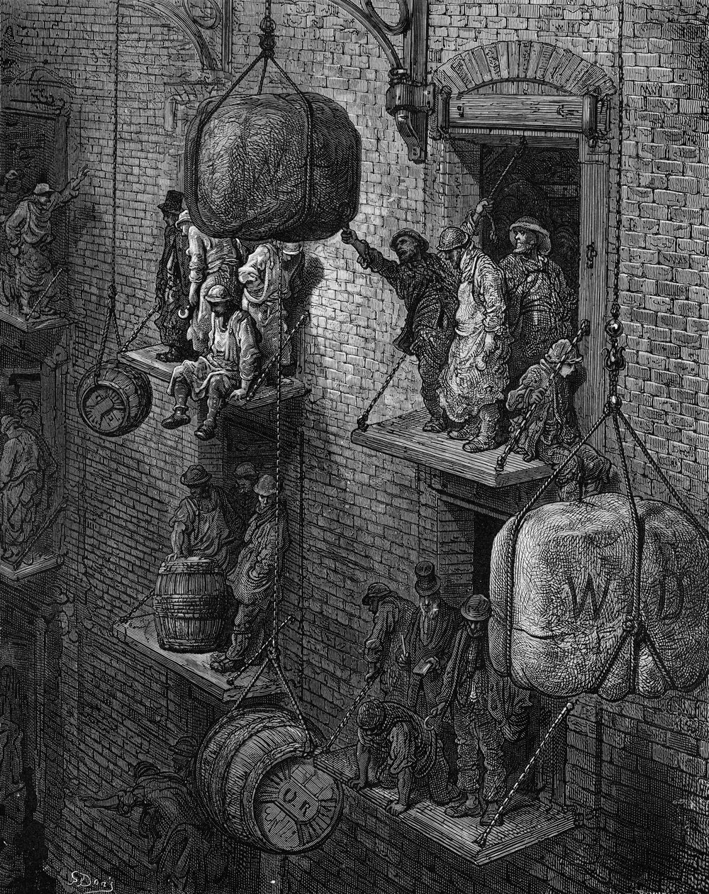 维多利亚时代的伦敦仓库 作者 古斯塔夫·多尔（Gustave Dore）