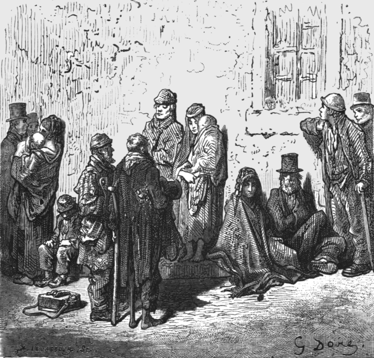 Waifs and Strays》，1872年。   作者 古斯塔夫·多尔（Gustave Dore）
