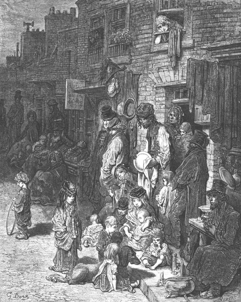 白教堂温特沃斯街》，1872年。    作者 古斯塔夫·多尔（Gustave Dore）
