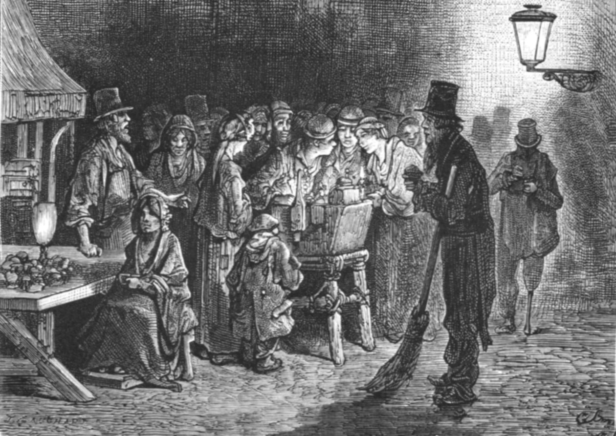 白教堂茶点》，1872年。   作者 古斯塔夫·多尔（Gustave Dore）