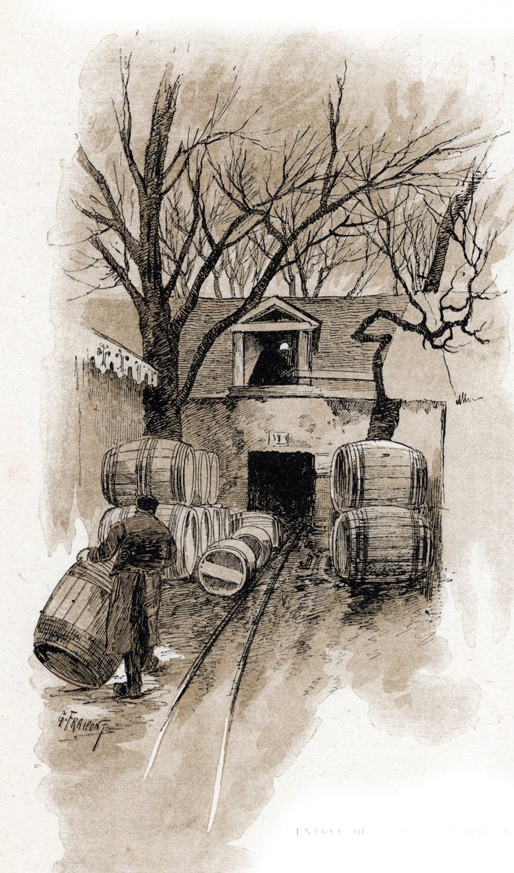 巴黎贝尔西仓库地窖入口 Gustave Fraipont（1849-1923）的绘画取自 Saint-Juirs 的《La seine a travers Paris》 作者 古斯塔夫·弗赖蓬（Gustave Fraipont）
