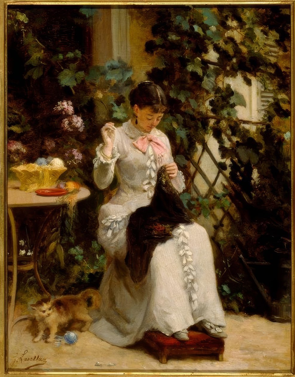 Die junge Näherin 作者 古斯塔夫·弗朗索瓦·拉斯拉兹（Gustave Francois Lasellaz）