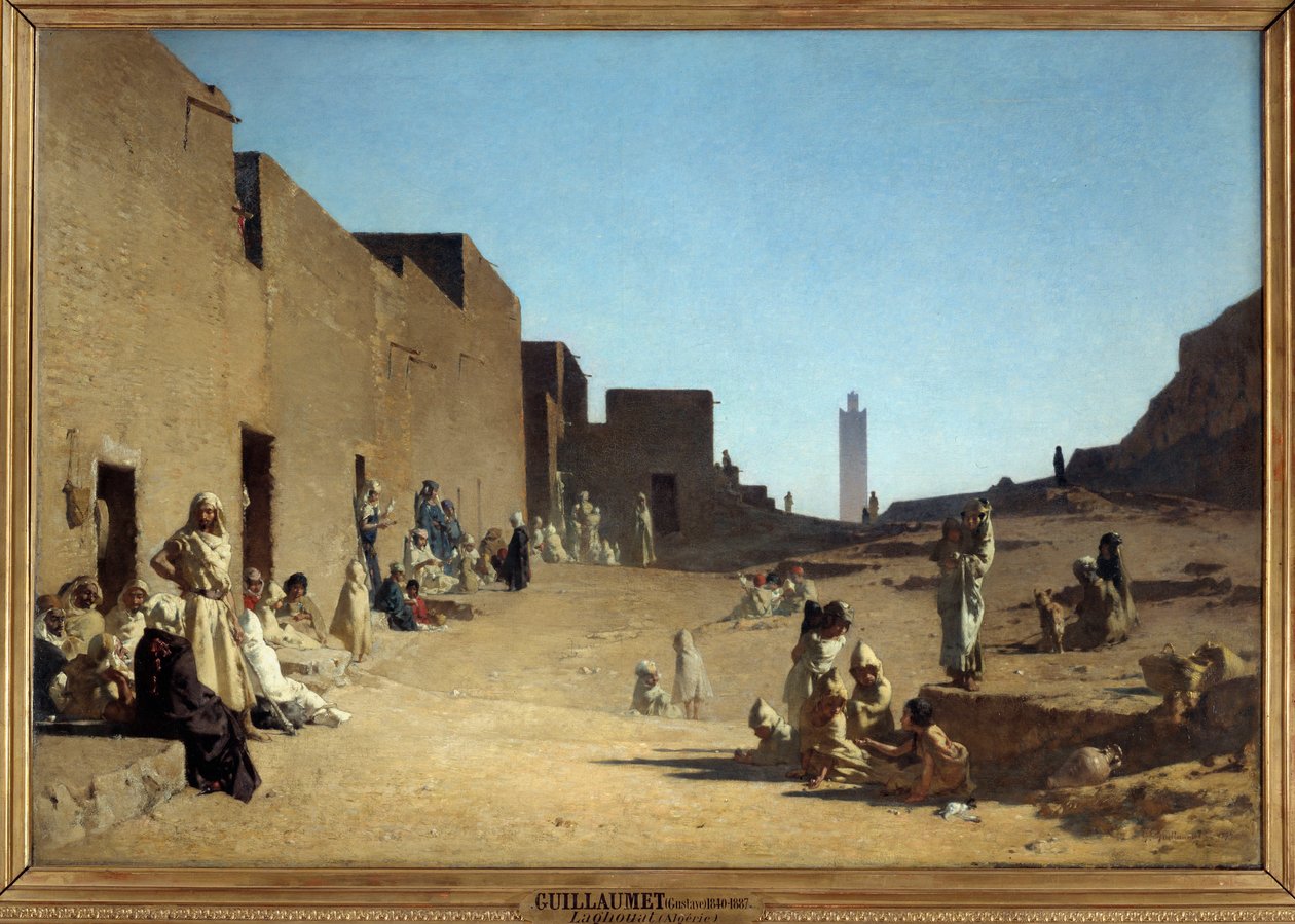 Laghouat.阿尔及利亚撒哈拉地区。古斯塔夫-吉约梅（1840-1887）的画作 作者 古斯塔夫·纪尧姆