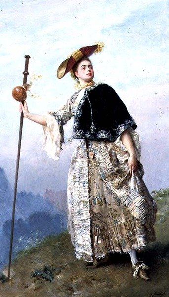 时髦的女人 (小组) 作者 古斯塔夫·雅克（Gustave Jacquet）
