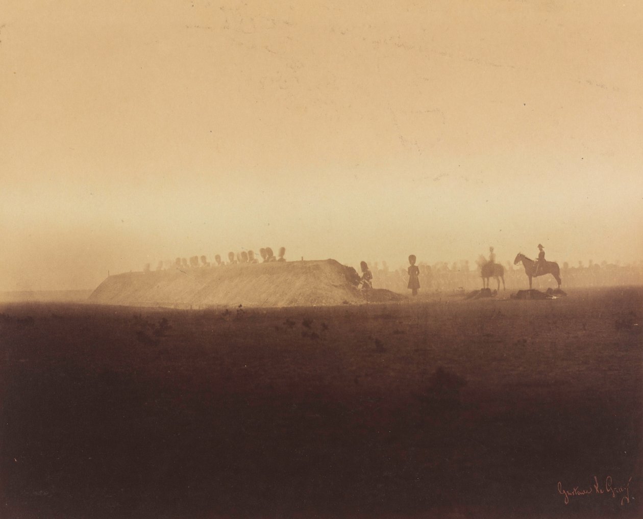 骑兵演习，沙隆营地，1857 年（照片） 作者 古斯塔夫·勒格雷