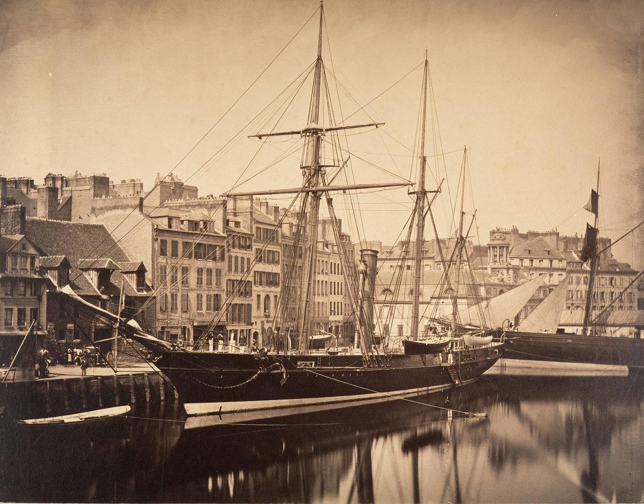 La Reine Hortense - 皇帝的游艇，勒阿弗尔，1856年。 作者 古斯塔夫·勒格雷