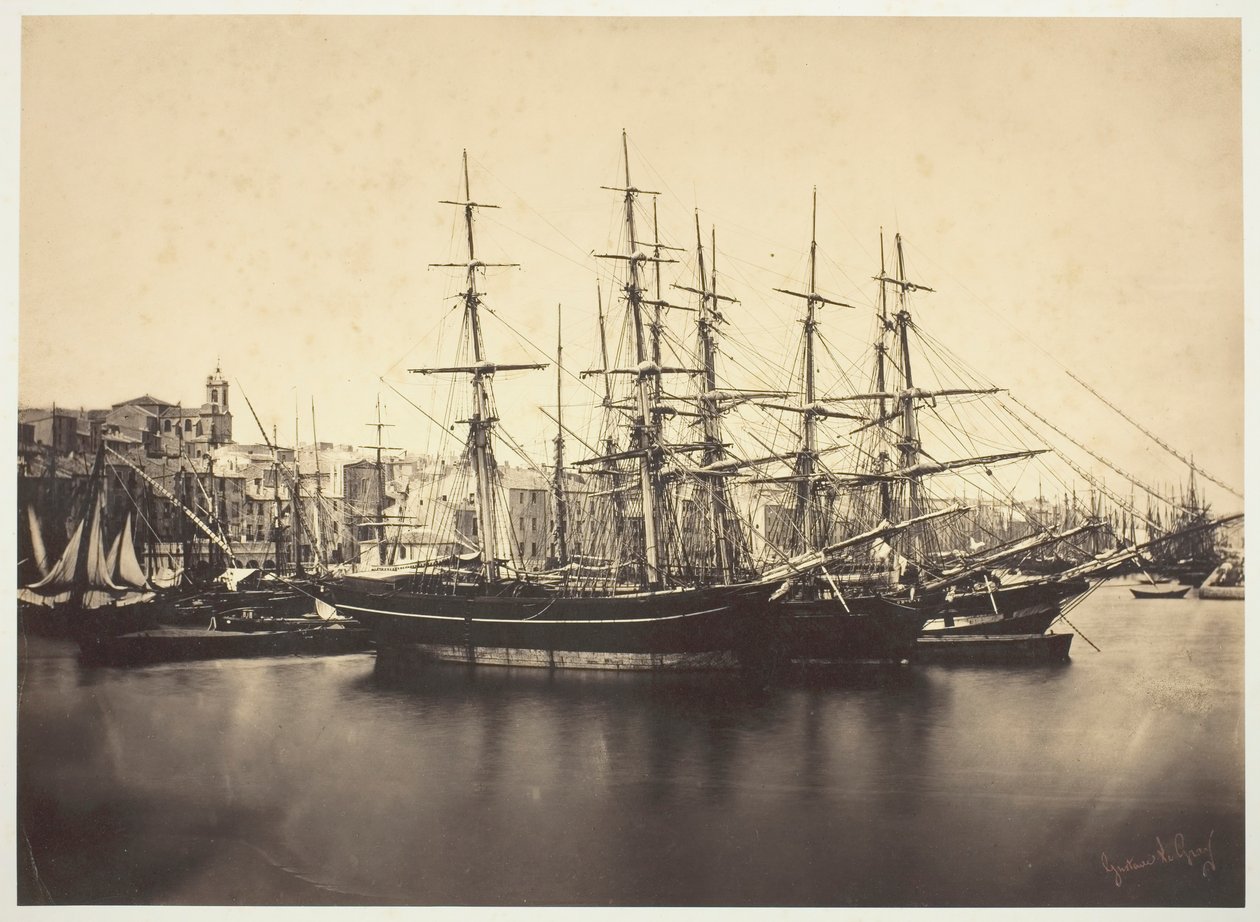塞特港的船只，1857年。 作者 古斯塔夫·勒格雷